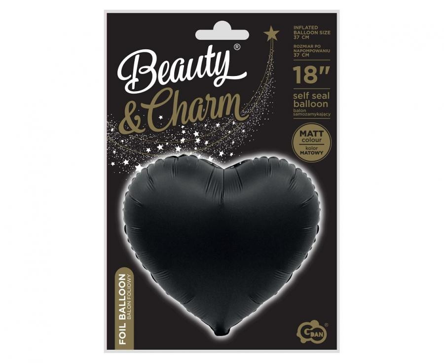 Balon foliowy B&C Serce matowe czarne 18" BS-HMCA GoDan